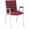 KFI Stack Chair With Arms - Fabric -2" thick Seat Burgundy Fabric