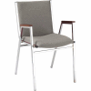 KFI Stack Chair With Arms - Fabric -2" thick Seat Gray Fabric