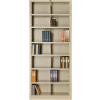 Interion® All Steel Bookcase 36" W x 12" D x 84" H Putty 7 Ouvertures