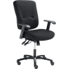 Interion® grande et grande chaise de gestionnaire avec le dos élevé et les bras réglables, tissu, noir