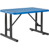 Global Industrial™ table extérieure rectangulaire en acier de 4', métal élargi, bleu
