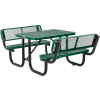 Table de pique-nique rectangulaire Global Industrial™ 4' avec dossiers, métal déployé, vert