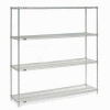 Nexel® Poly-Z-Brite®, 4 Tier, Wire Shelving Starter Unit, 54"W x 21"D x 86"H