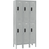 Global Industrial™ 2-Tier 6 Door Digital Locker, 36"L x 18"P x 78"H, Gris, Assemblé