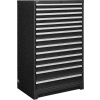 Global Industrial™ Modular Drawer Cabinet, 14 tiroirs, avec serrure, 36 « L x 24 « P x 57 « H, Noir