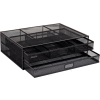 Mind Reader Metal Monitor Stand Riser avec 2 tiroirs d’organisateur amovibles, noir