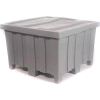 Forkliftable Bulk Shipping Container with Lid - 44"L x 44"W x 29-1/2"H, Black