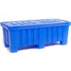 Forkliftable Bulk Shipping Container with Lid - 51-1/2"L x 22-1/2"W x 19"H, Blue