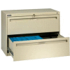 Deluxe Fixed Front Lateral File Cabinet 42"W X 28"H - Putty