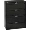 Deluxe Fixed Front Lateral File Cabinet 42"W X 52"H - Black