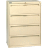 Deluxe Fixed Front Lateral File Cabinet 42"W X 52"H - Putty