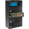 Deluxe Retracting Front Lateral File Cabinet 42"W X 65"H - Black