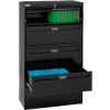 Deluxe Fixed Front Lateral File Cabinet 42"W X 65"H - Black