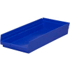 Bac de rangement gigogne en plastique industriel™ Global 11-1/8 « W x 23-5/8 » L x 4"H Bleu - Qté par paquet : 6