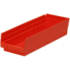 Global Industrial™ Plastic Nesting Storage Shelf Bin 6-5/8"W x 17-7/8"D x 4"H Red - Pkg Qty 12