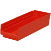 Global Industrial Plastic Nesting Storage Shelf Bin 6-5/8"W x 17-7/8"D x 4"H Red - Pkg Qty 12