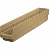 Global Industrial Plastic Nesting Storage Shelf Bin 4-1/8"W x 23-5/8"D x 4"H Beige - Pkg Qty 12