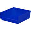 Bac de rangement gigogne en plastique industriel™ Global 11-1/8 « W x 11-5/8 » L x 4"H Bleu - Qté par paquet : 12
