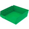 Global Industrial Plastic Nesting Storage Shelf Bin 11-1/8"W x 11-5/8"D x 4"H Green - Pkg Qty 12