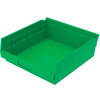 Global Industrial™ Plastic Nesting Storage Shelf Bin 11-1/8"W x 11-5/8"D x 4"H Green - Pkg Qty 12