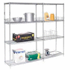 Nexel® Poly-Z-Brite®, 4 Tier, Wire Shelving Add-On Unit, 48"W x 21"D x 63"H