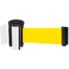 Tensabarrier® Wall Mount Retractable Belt Barrier, Chrome Case W/7-1/2' Yellow Belt