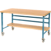 Built-Rite Mobile Workbench w/ Shop Top Square Edge, 60"W x 30"D, Blue