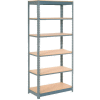 Global Industrial™ Heavy Duty Shelving 48"W x 18"D x 84"H With 6 Shelves - Wood Deck - Gray