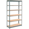Global Industrial™ Heavy Duty Shelving 48"W x 12"D x 96"H With 6 Shelves - Wood Deck - Gray