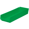 Global Industrial Plastic Nesting Storage Shelf Bin 8-3/8"W x 23-5/8"D x 4"H Green - Pkg Qty 6