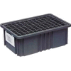 Quantum Conductive Dividable Grid Container - DG92035CO, 16-1/2"L x 10-7/8"W x 3-1/2"H, Black - Pkg Qty 12