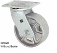 Faultless Swivel Plate Caster 1406-5RB 5" Steel Wheel with Brake