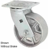 Faultless Swivel Plate Caster 1406-5RB 5" Steel Wheel with Brake