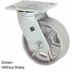 Faultless Swivel Plate Caster 1406-6RB 6" Steel Wheel with Brake