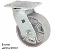 Faultless Swivel Plate Caster 1406-8RB 8" Steel Wheel with Brake