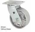 Faultless Swivel Plate Caster 1406-8RB 8" Steel Wheel with Brake