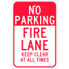 Aluminum Sign - Fire Lane Keep Clear - .080" Thick, TM47J