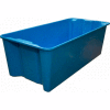 Molded Fiberglass Nest and Stack Tote 780008 with Wire - 42-1/2" x 20" x 14-1/4", Blue