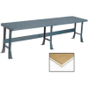 Global Industrial Production Workbench w/ Shop Top Square Edge, 144"W x 30"D, Gray