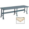 Global Industrial™ Production Workbench w/ Maple Square Edge Top, 144"W x 30"D, Gray