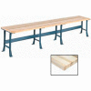 Global Industrial Production Workbench w/ Maple Square Edge Top, 180"W x 36"D, Gray