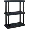 Structural Plastic Adjustable Vented Shelving, 36"W x 16"D x 45"H, Black