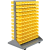 Global Industrial™ Double Side Mobile Floor Rack w / 192 (C) Bacs jaunes, 36 « L x 25-1/2 « P x 55 » H