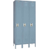 Lyon® 1-Tier 3 Door Locker, Recessed Handle, 12"W x 12"D x 60"H, Gray, Assembled