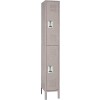 Lyon Double Tier 2 Door Steel Locker With Recessed Handle, 12"Wx12"Dx30"H, Putty, Assembled
