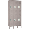 Lyon Double Tier 6 Door Steel Locker With Recessed Handle, 12"Wx12"Dx30"H, Gray, Assembled