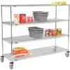 Nexel® E-Z Adjust Wire Shelf Truck With Brakes, 72" x 18" x 69", 1200 Lb. Capacity