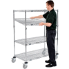 Nexel® E-Z Adjust Wire Shelf Truck 48x24x69 1200 Pound Capacity with Brakes