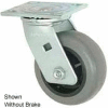 Faultless Swivel Plate Caster 1491-5RB 5" TPR Wheel with Brake