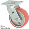 Faultless Swivel Plate Caster 1438-5RB 5" Mold-On Poly Wheel with Brake